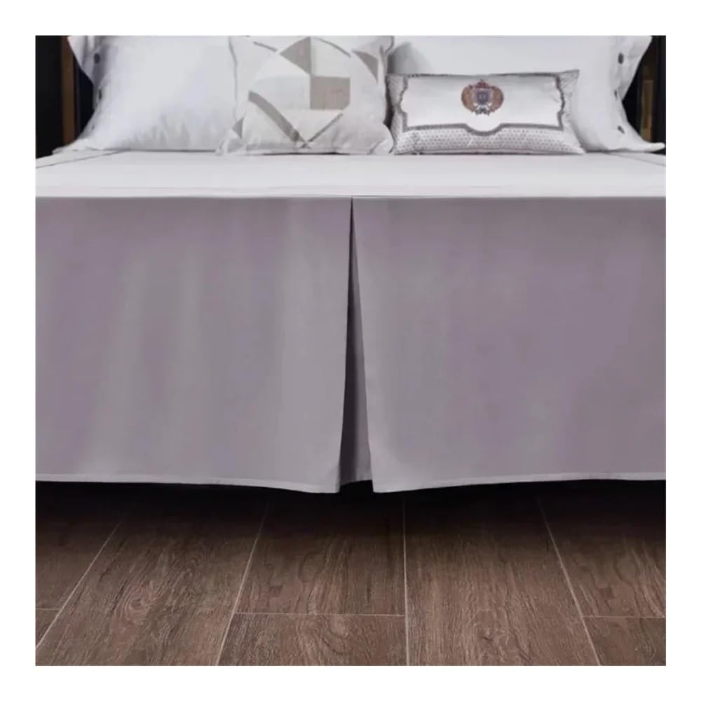 Biancheria da letto confortevole, in tinta unita, plissettata, su misura, elastica, morbida, con fascia elastica, per letto matrimoniale, matrimoniale, king size (CQ005-23, matrimoniale, 137 x 190 x