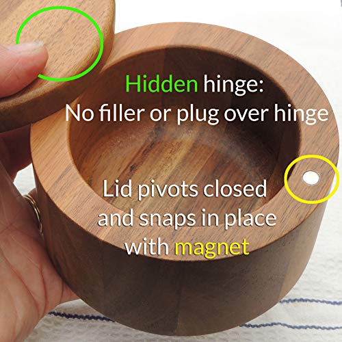 Cookbook People Acacia Wood Salt Box (Large S Script) #TOP3