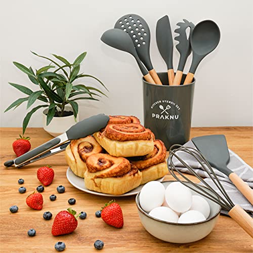 Set-de-8-Utensilios-de-Cocina-de-Silicona-Resistente-al-Calor-Mango-de-Madera-Con-Soporte-Con-Agujeros-para-Colgar