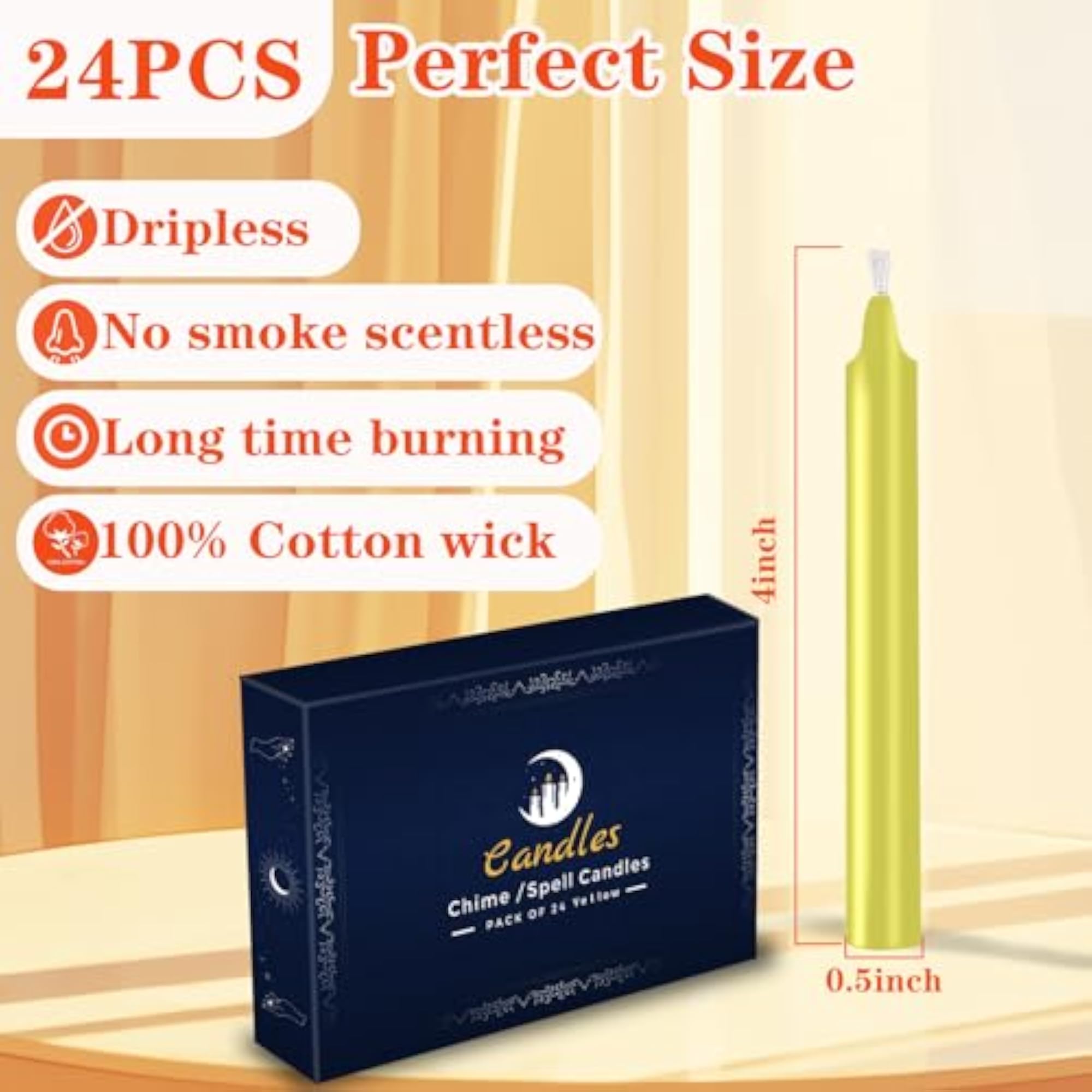 Yellow Spell Chime Candle Set