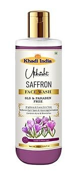 Utkrisht Khadi Saffron Brightening Face Wash 200ml | Brightens & Evens Out Skin Tone | Glowing & Non-Drying | SLS & Paraben Free | All Skin Types | Bright Gel Face Wash for Men & Women - image, photos
