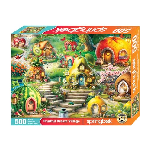 Puzzle de 500 piezas Springbok Fruitful Dream Village para adultos con piezas cortadas únicas, materiales ecológicos, hecho en EE. UU. miniatura 2