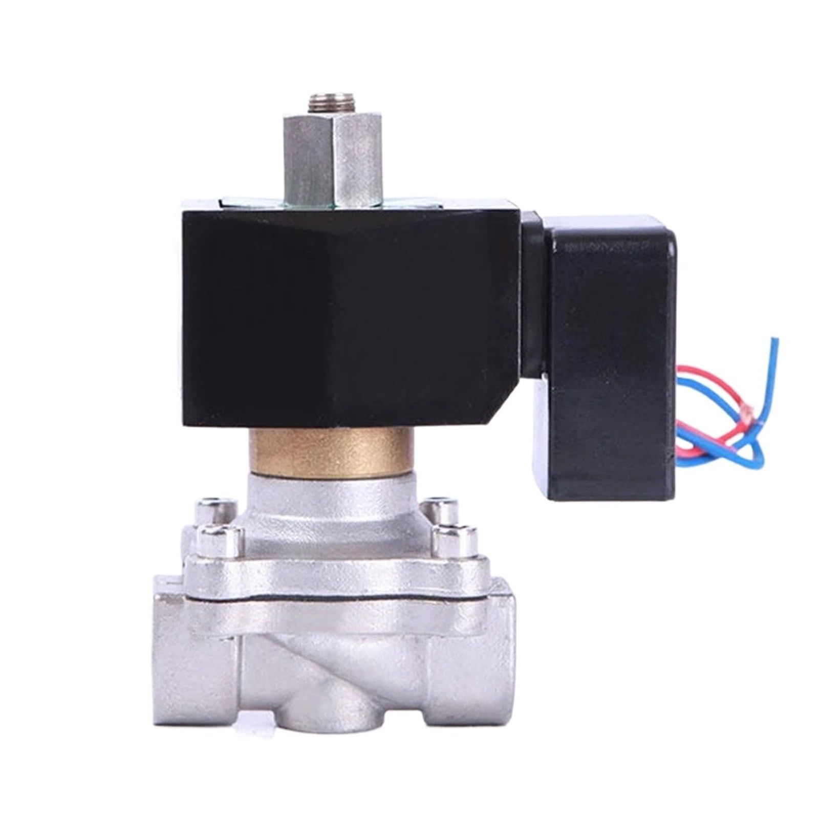 KKCZOFMJ 1/2" Normally Open Waterproof Solenoid Valve With LED Power Indicator 110VAC Stainless Steel Non Hot Solenoid Valve(NPT-110VAC-EPDM-SEAL)