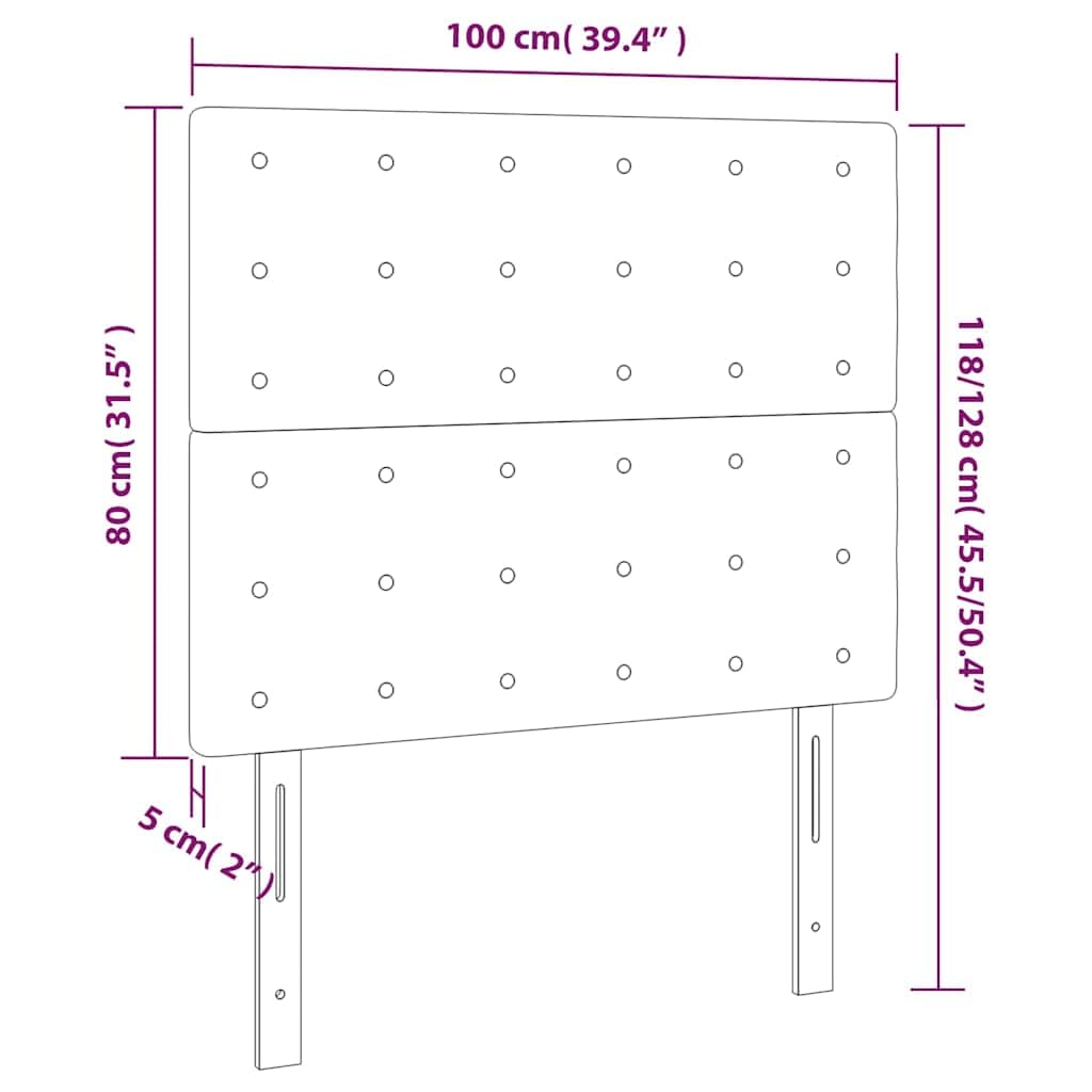 Tête de lit en tissu marron foncé - 100 x 5 cm - Réglable en
