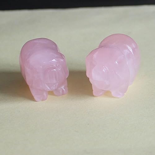 Estatua de cerdo de cristal tallada a mano, dos mini figuras talladas a mano, estatua de animales, para oficina, decoración del hogar, colecciones,