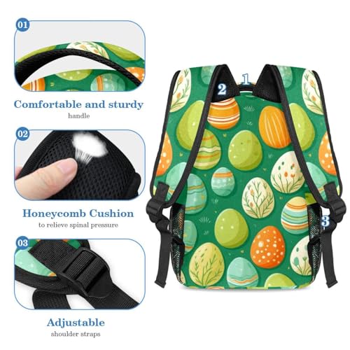 Sac d'école œufs de Pâques vert avec motifs multicolores originaux - 4
