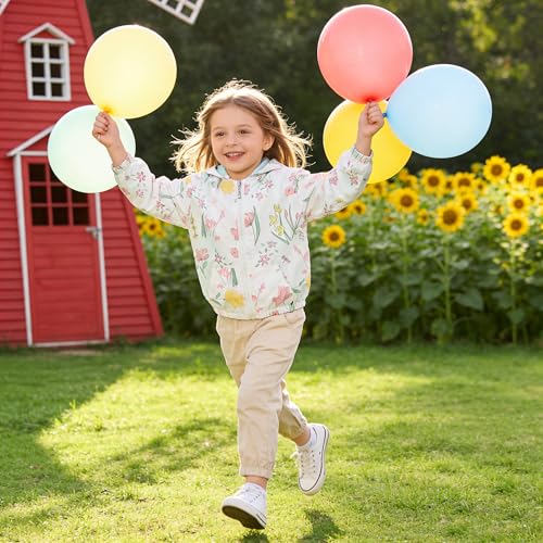 Image of Feidoog Kids Baby Toddler Girls Cartoon Spring Fall Outerwear Windbreaker Zipper Hooded Jackets Coat