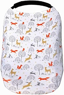 Woodland Nursing Cover for Breastfeeding Scarf - Infant Car Seat Canopy - Stretchy