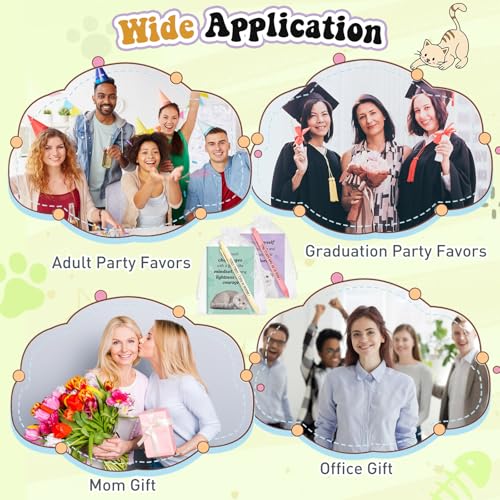Image of Mooliwe 48 Pcs Positive Affirmation Gift Set Gratitude Notebooks with Pens Small Bags Motivational Encouragement Notepads Daily Affirmations Journal for Women Stress Relief Self Care (Cat)