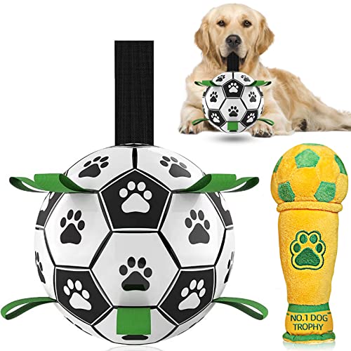 QDAN Interactive Dog Toys, Dog Soccer Ball with Straps, Dog Toys to Keep Them Busy, Remote Control, Jumping Balls with Recording and Music Modes for Small Medium Large Per, Pig Style