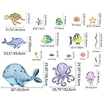 Murwall Kids Undersea Wall Decal Cute Whale with Sea Animals Wall Stickers Little Fish with Seaweed Wall Decals - Image 5