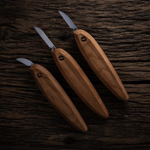 Image of FLEXCUT Pro Series Wood Carving Tools, 3-Pack Kit with 1 inch Chip, 1-3 /8 inch Detail, 1-5 /8 inch Carving, Ergonomic Knife Handles (FP200)
