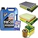 Produktbild QR-PARTS 69375920 Filter Set Inspektionspaket 5 Liter Liqui Moly Motoröl Longtime High Tech 5W-30 MANN-FILTER Innenraumfilter Luftfilter Ölfilter