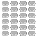 Outus Screw Top Round Aluminum Cans Screw Lid Containers, 1 oz, 24 Pack