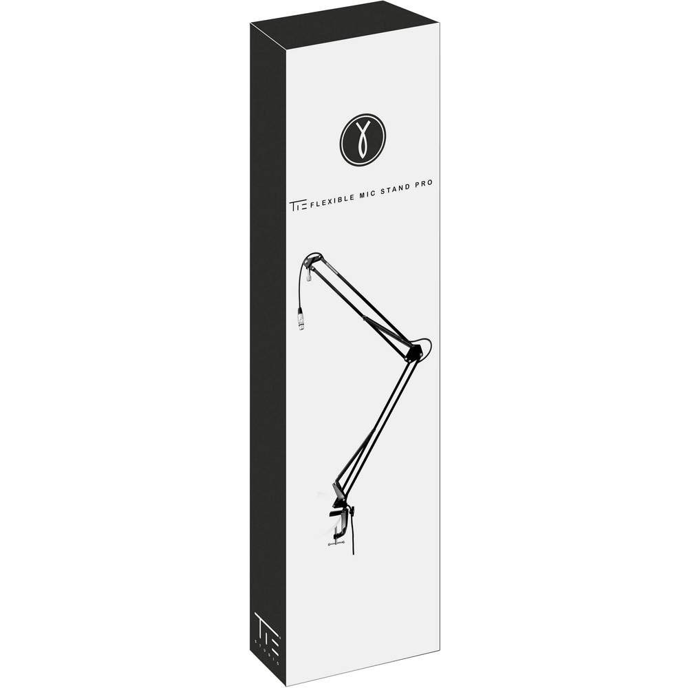 TIE Studio Elastyczny uchwyt mikrofonowy Mic Stand Pro (w zestawie kabel mikrofonowy XLR o długości 2,5 m, przyłącze gwintowane 5/8″ i regulacja 360 stopni), czarny, 19-90007 (1)