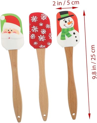 Miniatura 4 de ABOOFAN Espátula de crema de silicona, espátula de crema de Navidad, espátula de pastelería, herramienta de pastelería de Navidad, decoración de