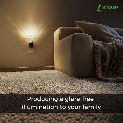 Image of L LOHAS LED Night Light, Dimmable Night Lights Plug into Wall, Light Sensor | Automatic Nightlights Plug in, 3000K 100LM, LED Acrylic Nightlight, Crystal Decorative, Hallway Bedroom Bathroom, 1 Pack