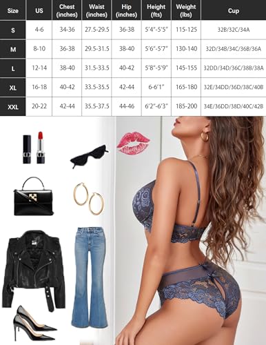 Image of Avidlove Lingerie Set for Women Lace Bra and Panty Sets 2 Piece Lace Babydoll Outfits S-XXL