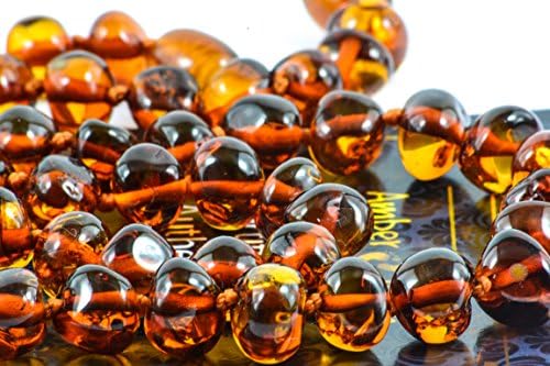 Baltic Amber Necklace for Adult - Natural Amber from Baltic Region, Genuine Baltic Amber (17.7 inch, Cognac)