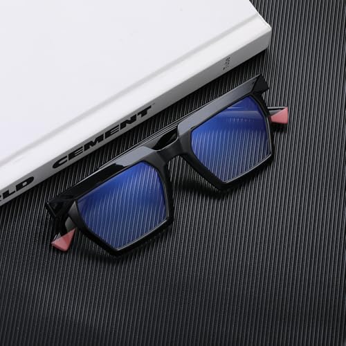 Image of Blue Light Blocking Glasses, TR90 Rectangle Computer Glasses With Anti Eyestrain & UV Glare Protection (Black)
