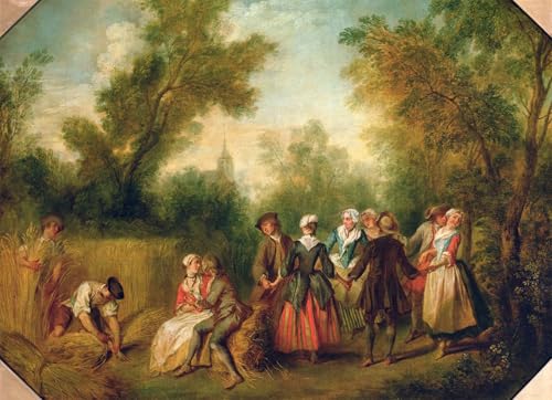 Murales Verano o el baile de Nicolas Lancret para un salón elegante