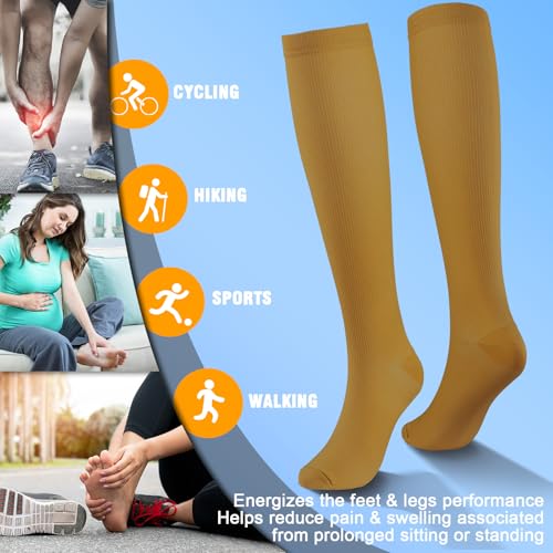Image of bropite Compression Socks for Women &Men Circulation-Support Knee High Socks 20-30 mmhg-Best for Running,Medical,Nurse,Travel