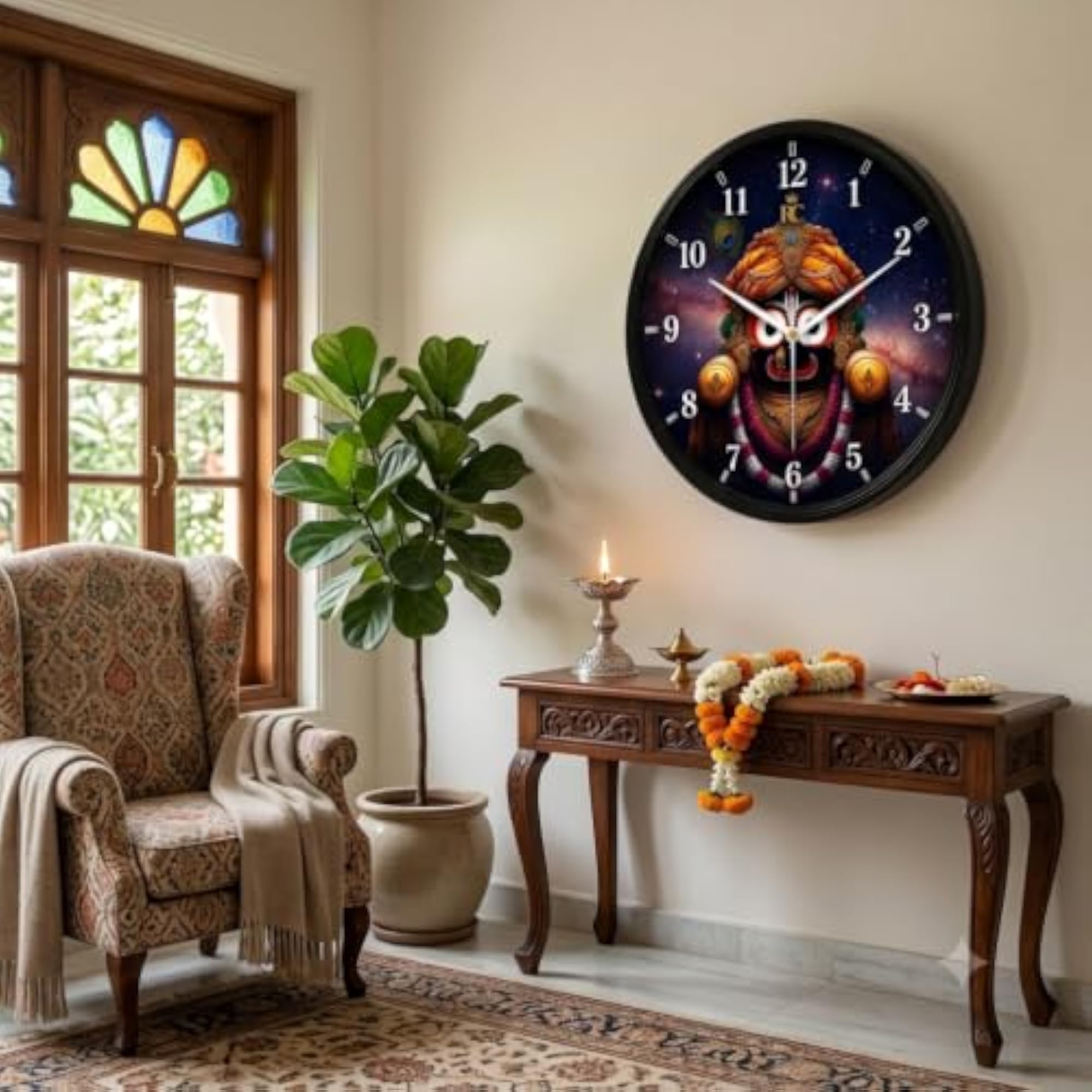 New Divine Lord Jagannath Wall Clock, 10 Inch