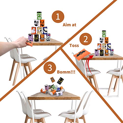 Image of JOYIN 13 Pcs Halloween Carnival Can Bean Bag Toss Games for Kids & Adults Trick or Treat Decoration, Home Decor Party Favors Supplies, Homeschooling Backyard Game
