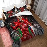 Meet Juego De Funda Nórdica Football Cristiano Ronaldo En Poliéster-algodón, Multicolor, para Cama Doble (Estilo 05,(220x 240cm)-Cama de 150/160)
