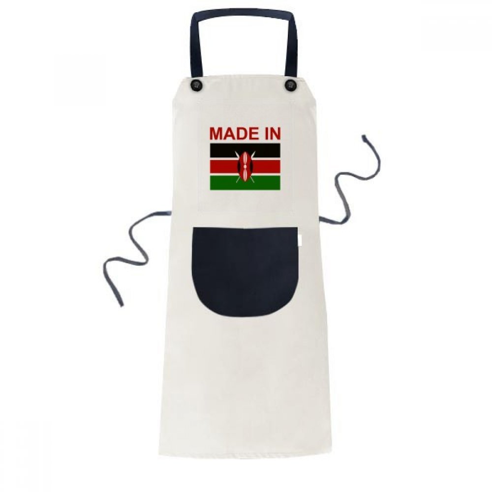 Tablier de cuisine Kenya Pays Amour avec bavoir noir 70x67cm