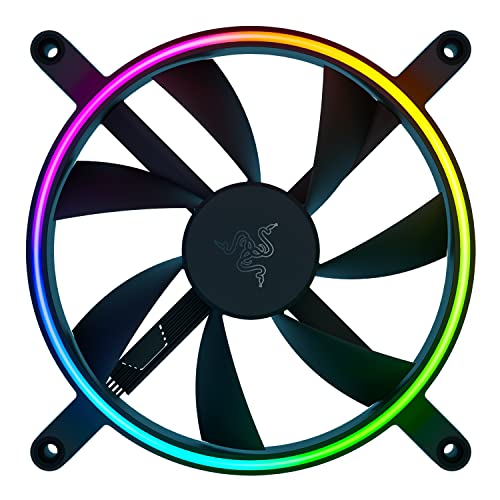 Razer Kunai Chroma Hydraulic RGB LED PWM Performance Fan (120mm) - Ventiladores hidráulicos aRGB PC (conecten hasta 8 ventiladores, soporte para controladores de ventilador PWN) 3 ventiladores