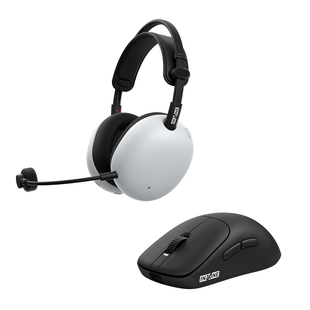 Sony INZONE H9 II Wireless Noise Canceling Gaming Headset (White) + Wireless Gaming Mouse White H9II Headset + Mouse