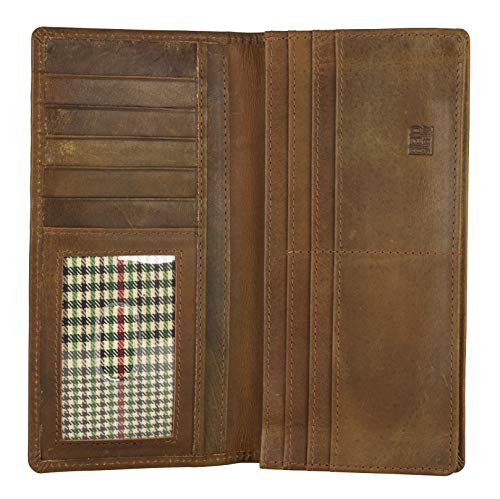 Image of RFID Blocking Mens Genuine leather Bifold Long Wallet