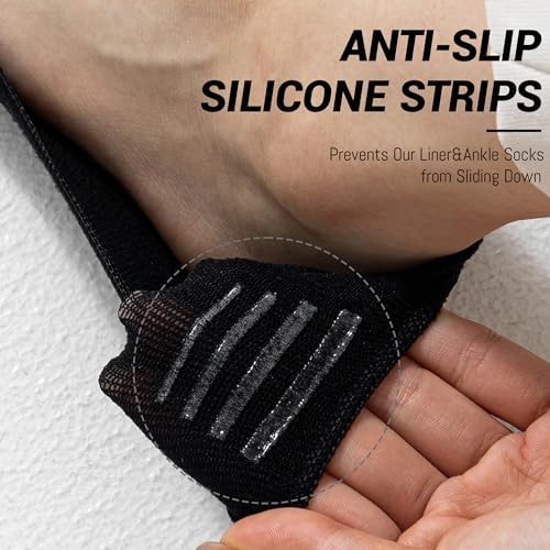 FOOT AMAZING Women's No Show Liner Socks 8 Pairs Low Cut Non Slip Hidden Invisible Socks for Flat Boat(Size 9-11, 8 Pairs (Black)) — view 5