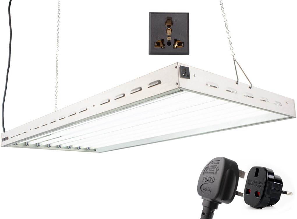 Durolux T5 432 Watt Grow Light | 1.2 Meters 8 Bulbs | DL8048K HO Fluorescent Hydroponic Bloom Veg Daisy Chain with Tubes