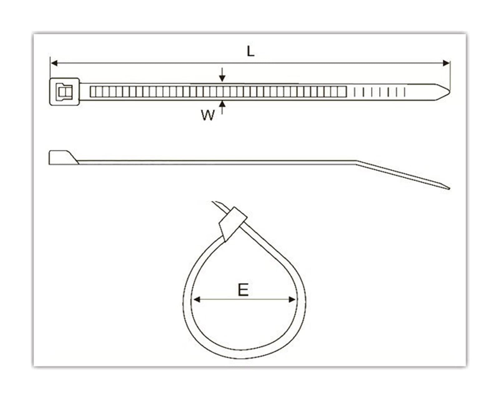 50 Libbre 100 Fascette Zip In Nylon Nero Con Base A Spinta Lunghezza 8 Pollici Resistenza - Foto 8
