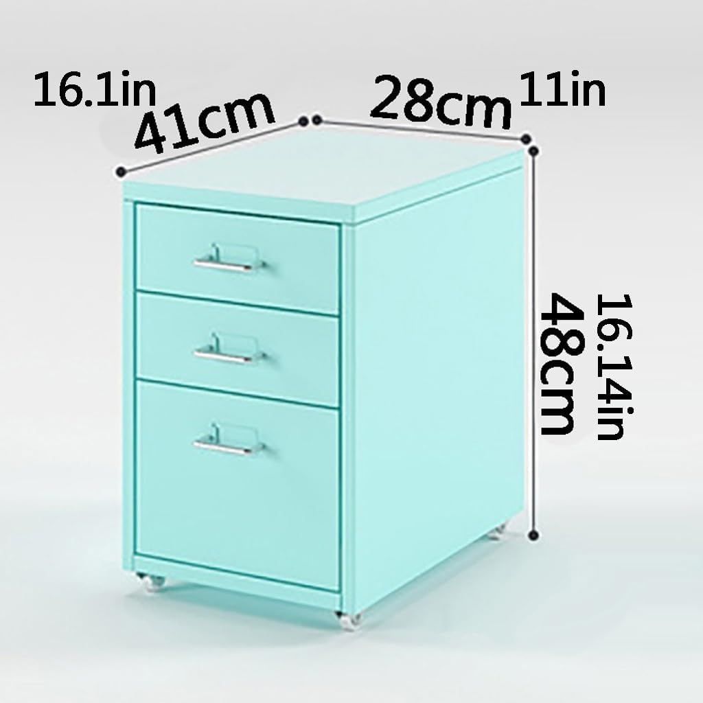 Classeur métallique Amovible à 3 tiroirs Solution de Rangement de Bureau Mobile Robuste pour des espaces de Travail nized Construction pour Une Utilisation à la Maison au Bureau
