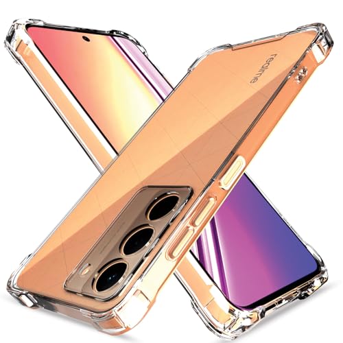 Image of Outlouders Back Cover for Realme P3x 5G Clear Transparent PC + TPU Bumper Case with Raised Edges for Shockproof Protection(Transparent)