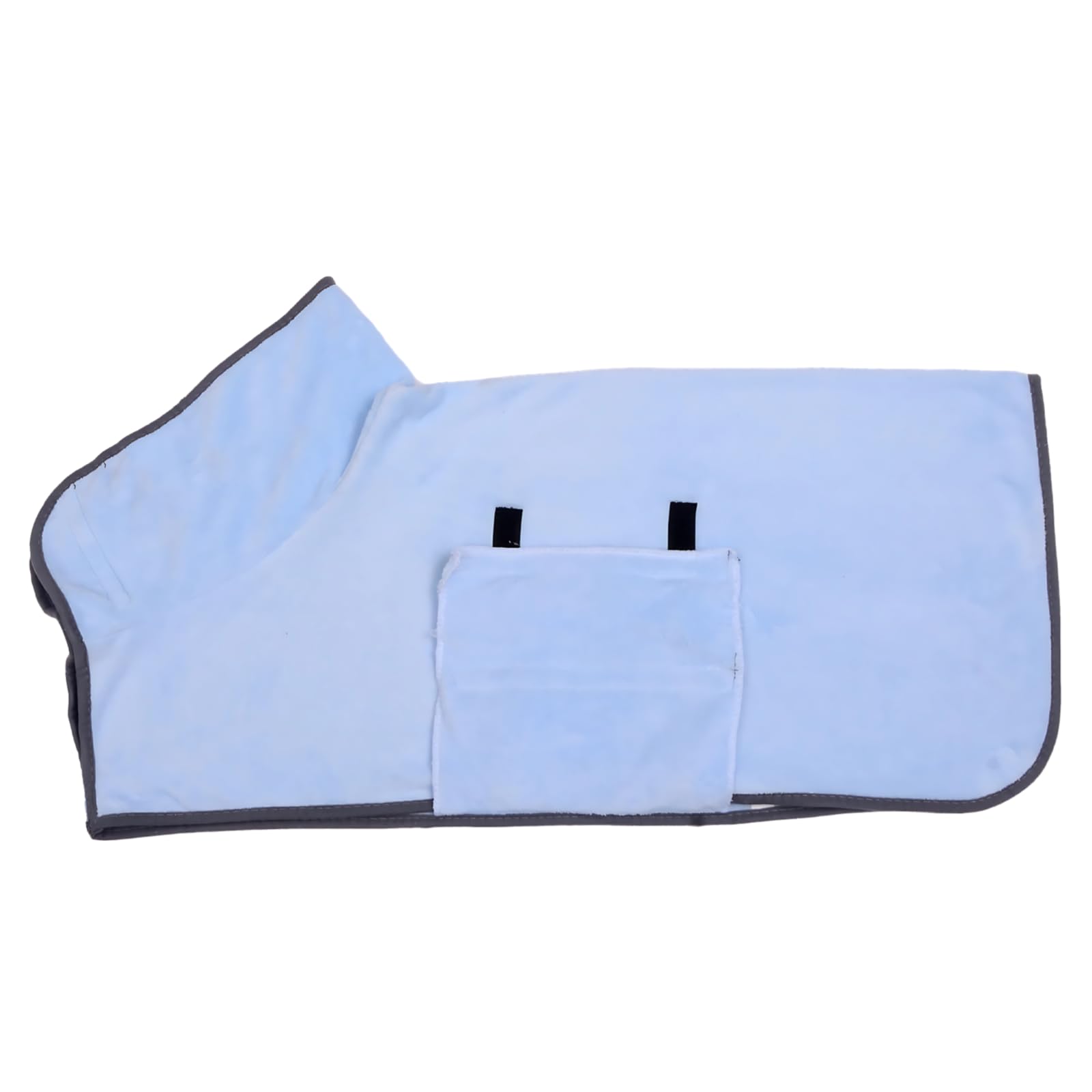 Serviette Peignoir pour Chien, Bleu Clair, 80 cm, Wrap de toilettage en Polaire Corail, très Absorbant, séchage Rapide, enveloppe de Confort pour Animal