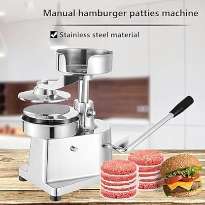BTURYT Kommerzielle Burgerpresse, manueller 5-Zoll-Patty-Maker, Hamburger-Formmaschine, Edelstahl-Grillform-Fleischmaschine, for Patties – Bild 6