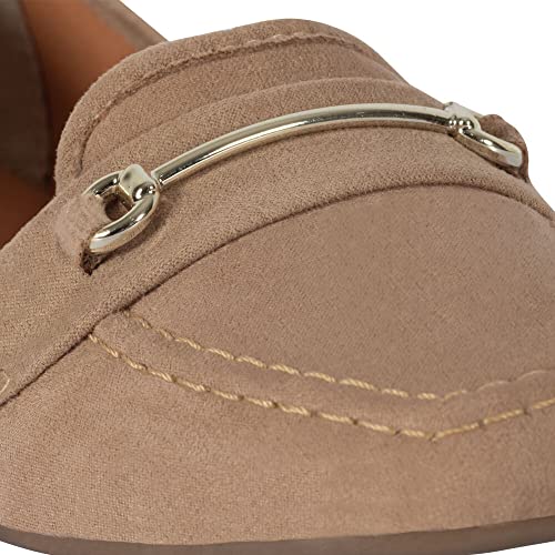 Sapato Mocassim Feminino Casual Em Abs Bico Quadrado (Areia, br_footwear_size_system, adult, numeric