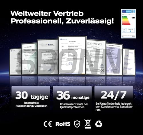 SBONNI Badlüfter 150mm mit Fernbedienung, 2 Richtungen, 6 Geschwindigkeiten Lüfter Bad mit Statusanzeige, Speicherfunktion, Leise Abluftventilator Badezimmer WC Garage Keller Deckenmontage Wandmontage