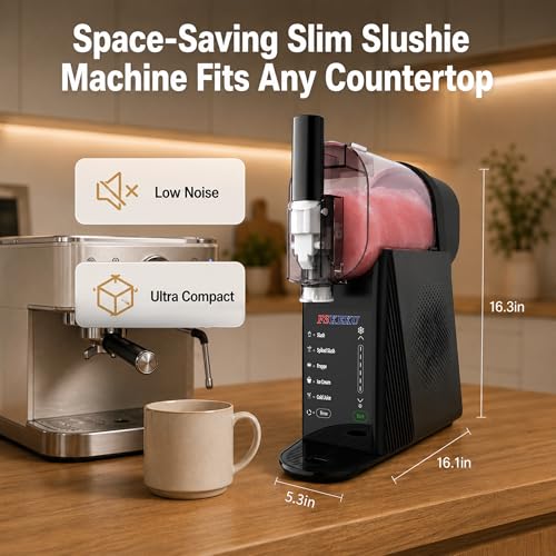 Image of 85oz Slushy Maker Machine for Home, Slushie Machines No Ice Needed Countertop with 5 Presets, Auto-Clean, Frozen Margaritas, Cocktails, Frappes, Smoothies, Milkshakes Summer Parties Gifts