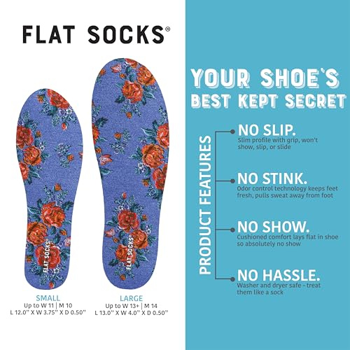 Image of FLAT SOCKS No Show Socks, Sockless Shoe Liner, Washable Barefoot Shoe Insert