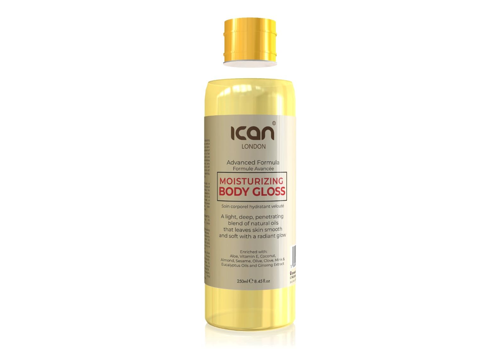 ican London Moisturizing Body Gloss Oil 250ml, 250 ml (Pack of 1)