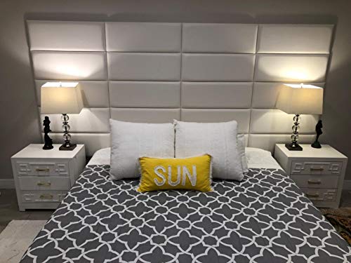 Art3D H10030B Upholstered Headboard, 39.4"X11.8", Ivory #TOP4