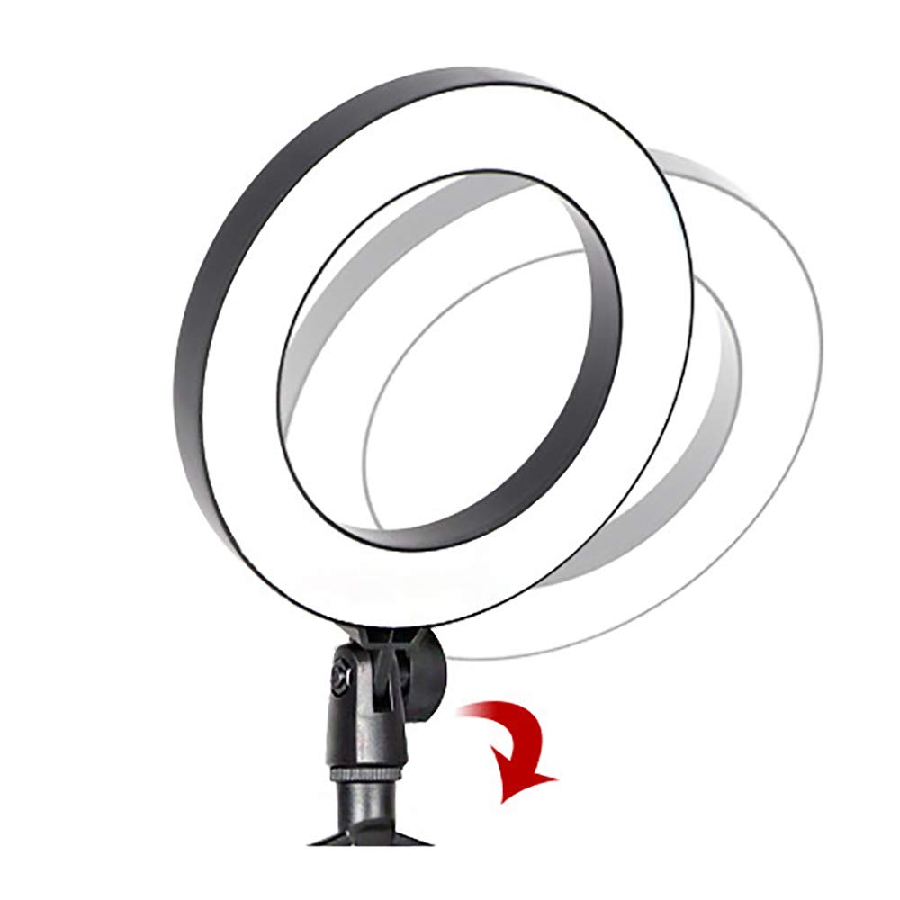 Anello Luminoso per Streaming Live, Anello Luminoso per Selfie dimmerabile con Supporto treppiede con Supporto Luce per Trucco Fotografico, riprese Video Youtube, ECC-A 6 Pollici