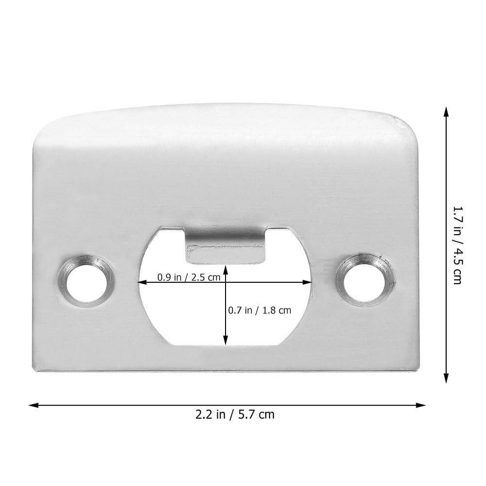 DOITOOL 10PCS Door Strike Plate, Full Lip Round Corner Deadbolt Strike Plate, Sliver Stainless Steel Deadbolt Covers Door Reinforcement Kit