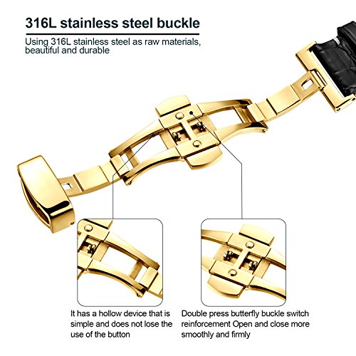 EHHE ZPF Alligator Leather Watch Strap Deployment Buckle for Men Watch's Band and Women's Watch Band 18mm 19mm 20mm 21mm 22mm 23mm 24mm