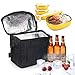 LEBEXY Kühltasche Eistasche Picknicktasche Lunch Tasche Klappbar faltbar Wasserdichte Isolierte Thermo leichte mit kühlfach thermo für Büro Arbeit Outdoor Reisen, 8L, 27x17x24CM, schwarz